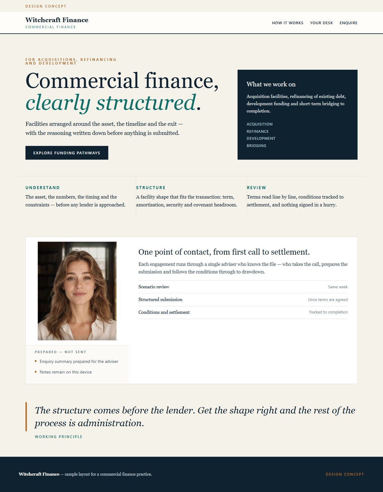 Witchcraft Finance design concept preview, a still screenshot